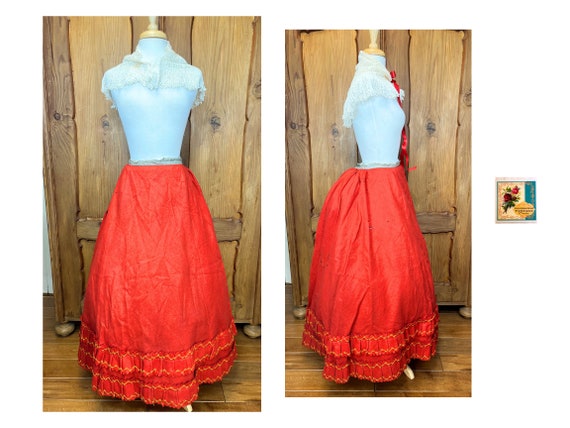 Antique Petticoat Victorian 1850’s Flannel Pettic… - image 1