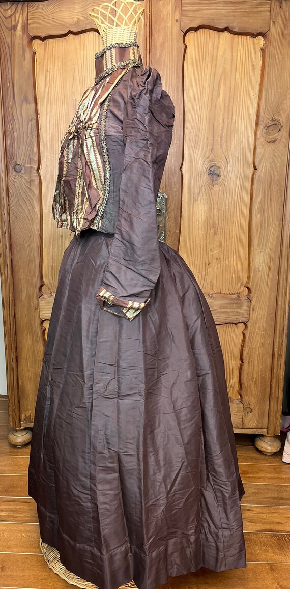 Antique Victorian Dress 1880’s Bodice & Bustled Sk