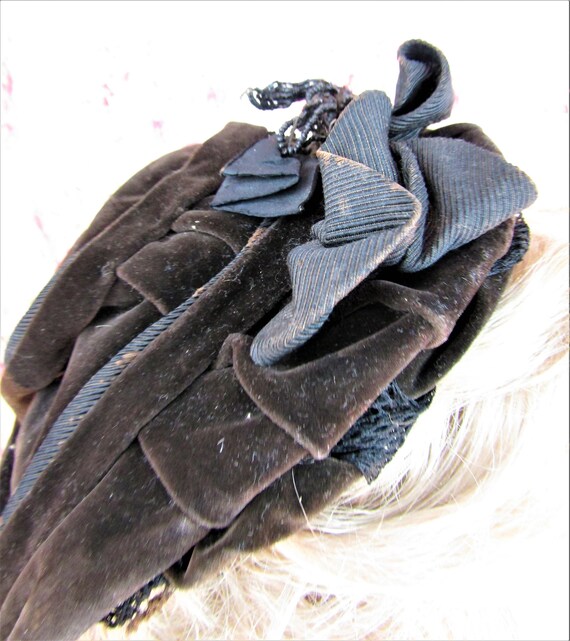 Antique Mid Victorian Widow's Bonnet Antique 1800… - image 3