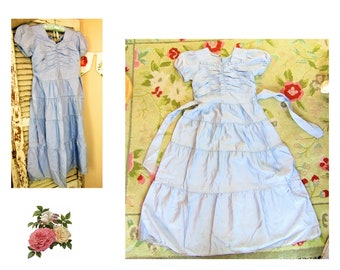 Vintage 1930's Childs Satin Party Dress Vintage Girls Dress 1930's Girl's Princess Party Dress