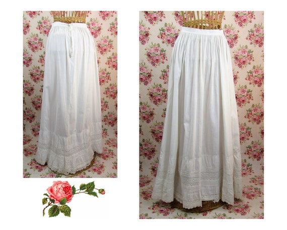 Antique Victorian Petticoat Size S Antique Lace Pe