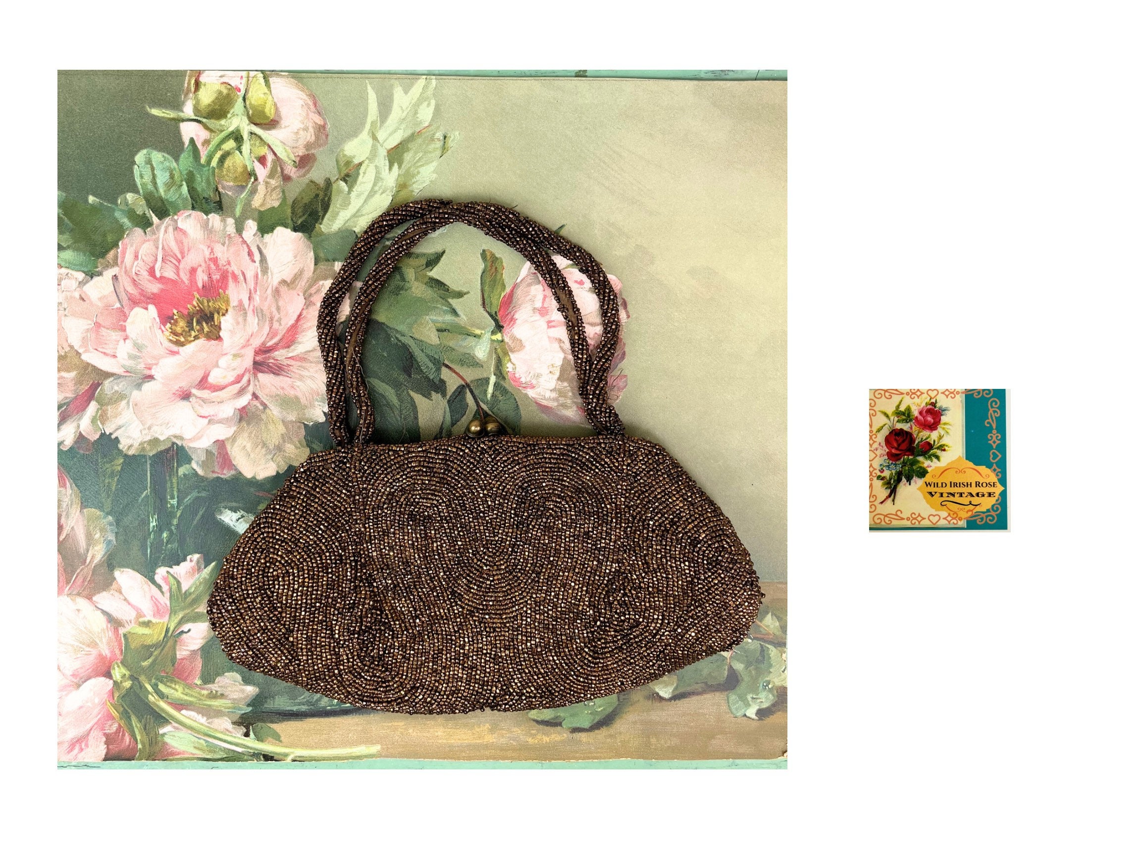 Vintage 1940s French Beaded Handbag