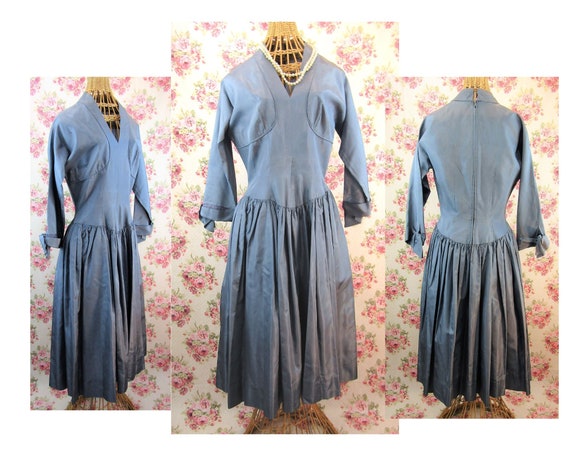 Vintage 1950's Dress, Medium 1950s Dress, 50s Taff
