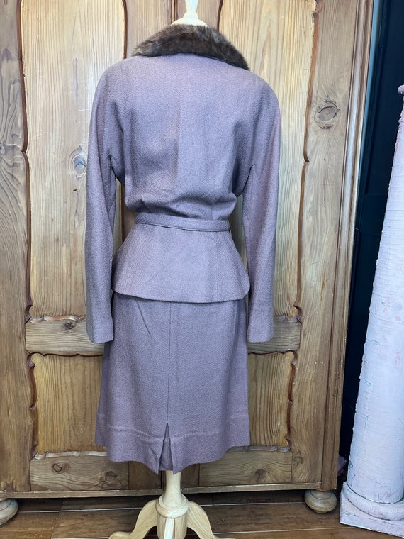 Vintage Wool Suit 1950’s Tweed Dress Suit with Mi… - image 4