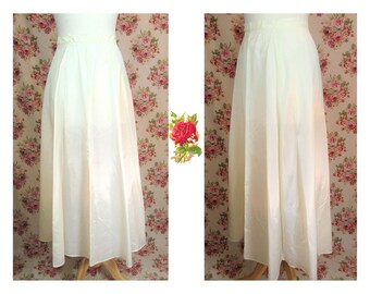 Vintage 1940s 40s White Satin Petticoat Vintage 1940s Satin Half Slip