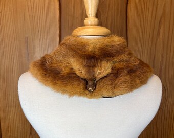 Antique Victorian Fur Piece With a Fox Head Antique Edwardian 