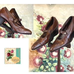 Antique Pumps Antique Ladies Shoes 1910's Leather Pumps Edwardian Shoes