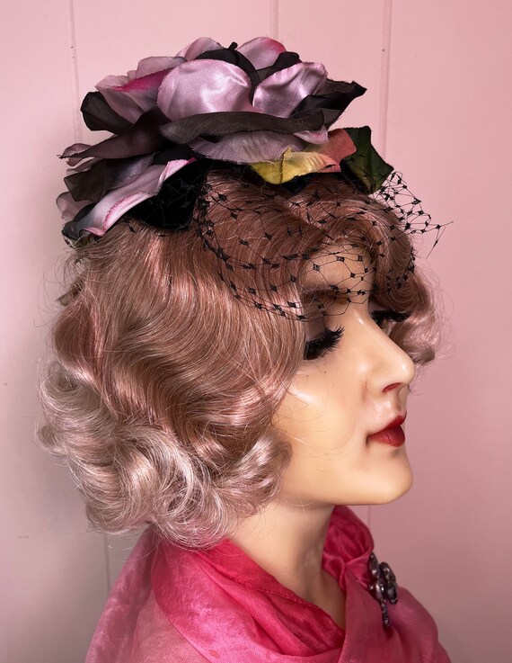 Vintage Floral Fascinator 1950's Millinery Flower… - image 5