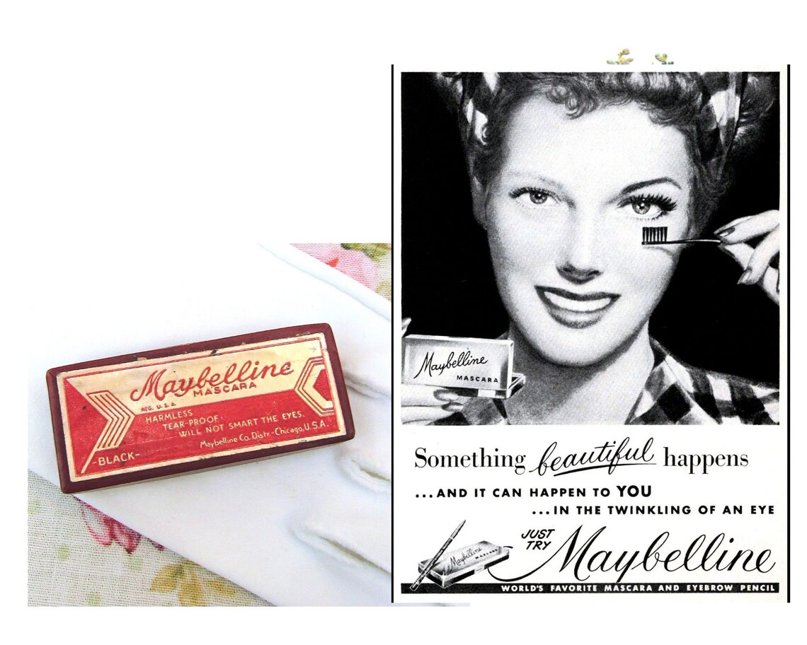 Vintage 1940s 40s Maybelline Mascara Vintage 1940s Solid Cake Etsy