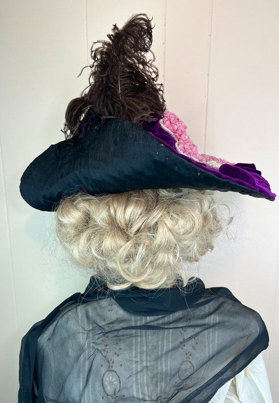 Antique Edwardian Velvet Hat Stunning Royal Purple Ve… - Gem