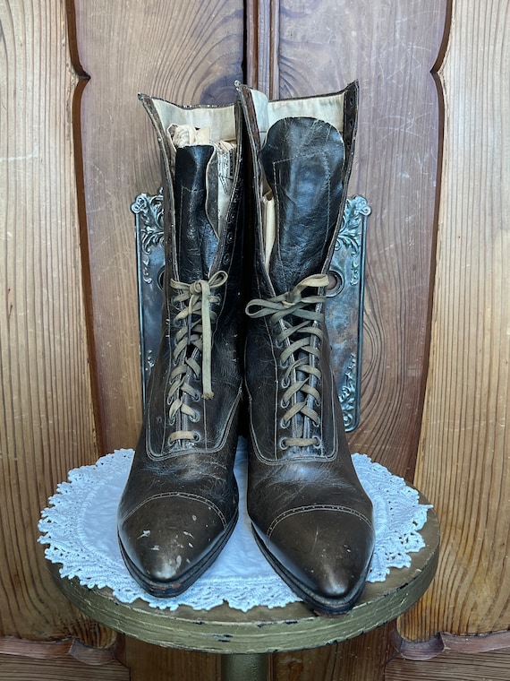 Antique Victorian Boots High Top Boots Edwardian … - image 2