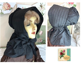 Antique Sunbonnet 1800’s Bavolet Bonnet 19th Century Bonnet 1800’s Mourning Bonnet