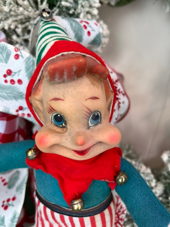 Vintage Christmas Elf 12 Tall Vintage 1960s Large Elf Doll by Noel
