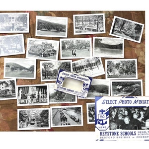 Fotos militares vintage da década de 1940 Keystone Naval Radio School Lembrança Mini fotos em papelão mala direta de 1 centavo