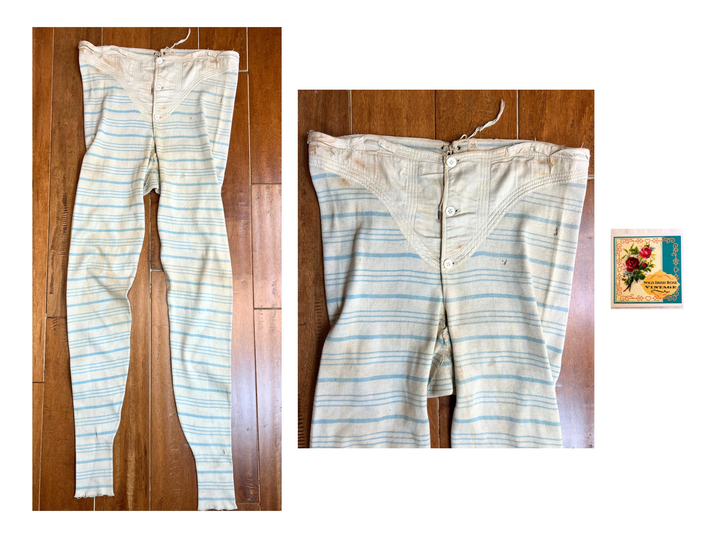 VINTAGE 1930s Wrights Health Underwear, Wool & Cotton Union Suit, Drawers  or Long Underwear -  Canada