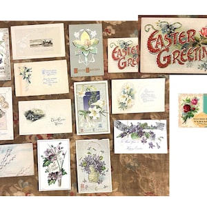 Cartoline antiche Pasqua Cartoline pasquali vintage Cartoline litografia edoardiana degli anni '10 Set di 12