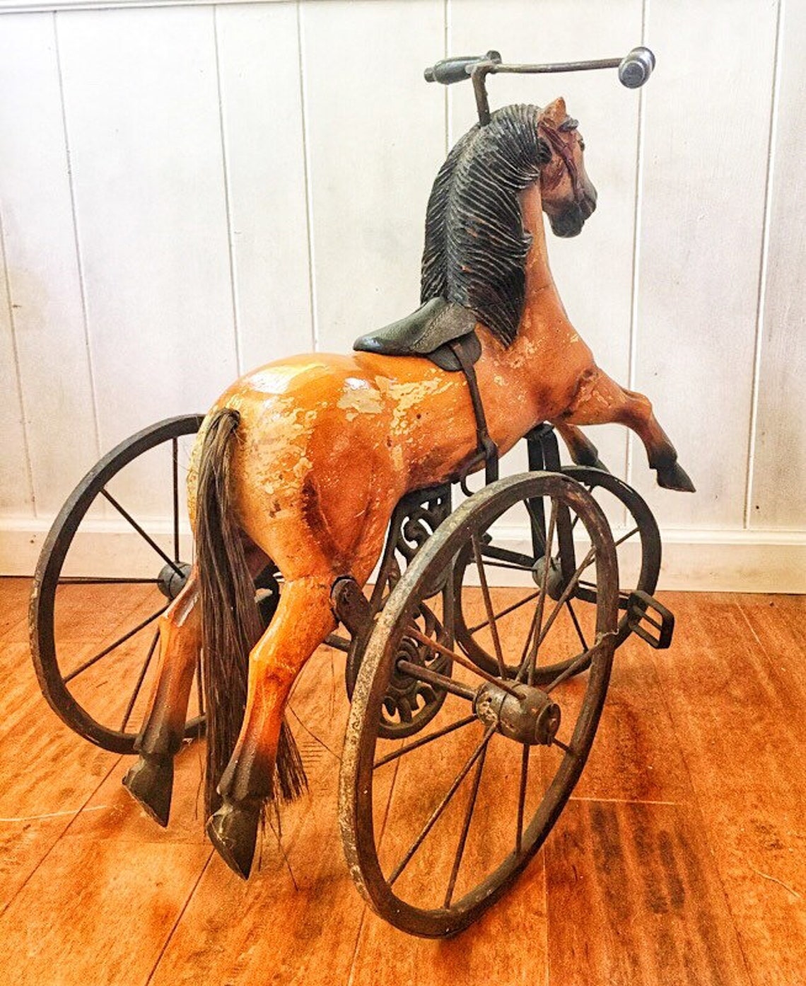 Antique Victorian Tricycle Horse Victorian Velocipede Large Etsy
