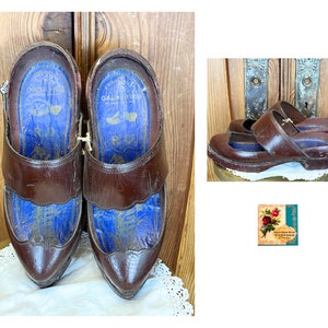 Antique French Sabots Clogs Edwardian French Wooden Clogs Antique Wooden Shoes