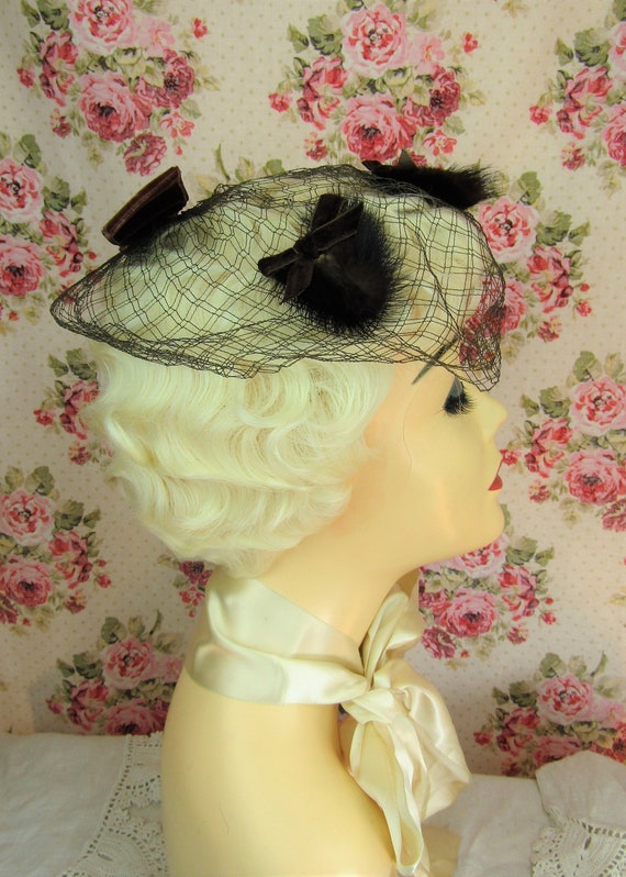 Vintage Fascinator 1950's Fur Headpiece Vintage F… - image 6