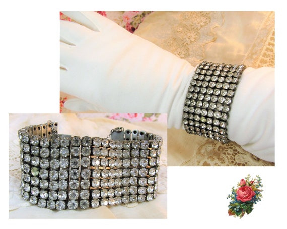 Vintage Bracelet 1950s Sparkling Cocktail Bracele… - image 1