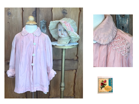 Antique Baby Coat 1920’s Pink Silk Child’s Coat - image 1
