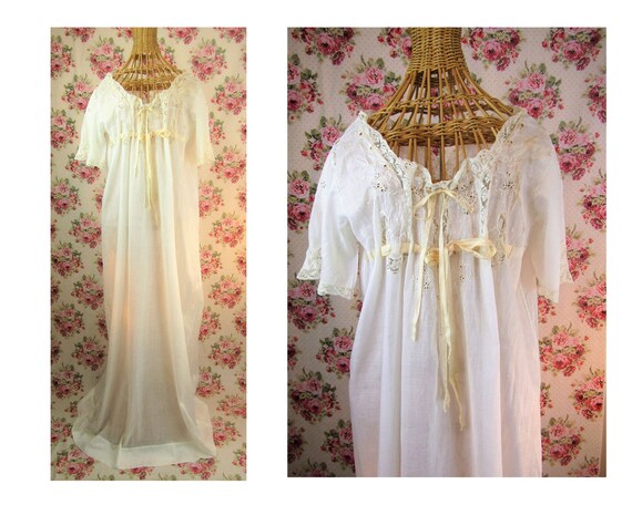Antique Edwardian Nightgown Size Medium Romantic E