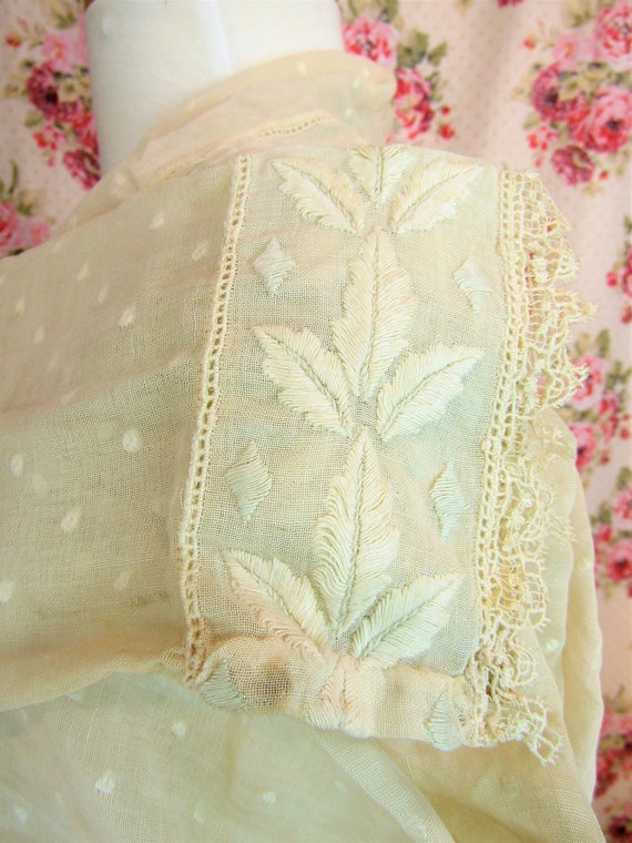 Antique Edwardian Summer Dress Dotted 1910’s Swi… - image 7