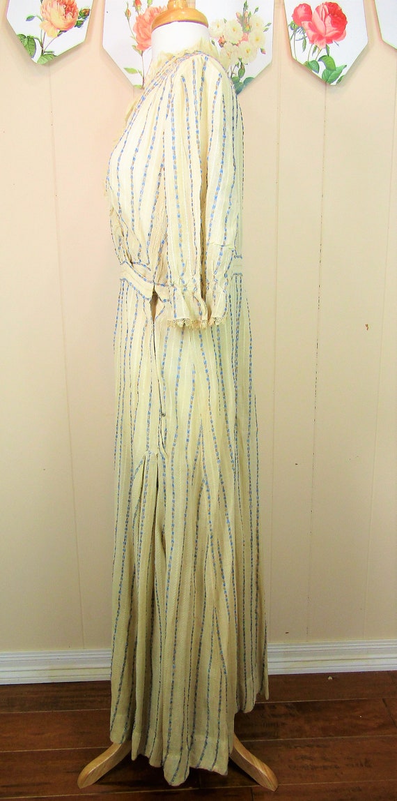 Antique Edwardian Dress Early 1910's Dress Stripe… - image 6