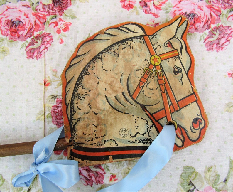 Vintage Stick Horse Hobby Horse N N Hill Brass Company Wooden Etsy