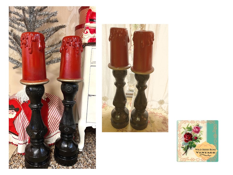 Vintage shops Blowmold Candles Vintage Midcentury Christmas Large Blowmold Candles