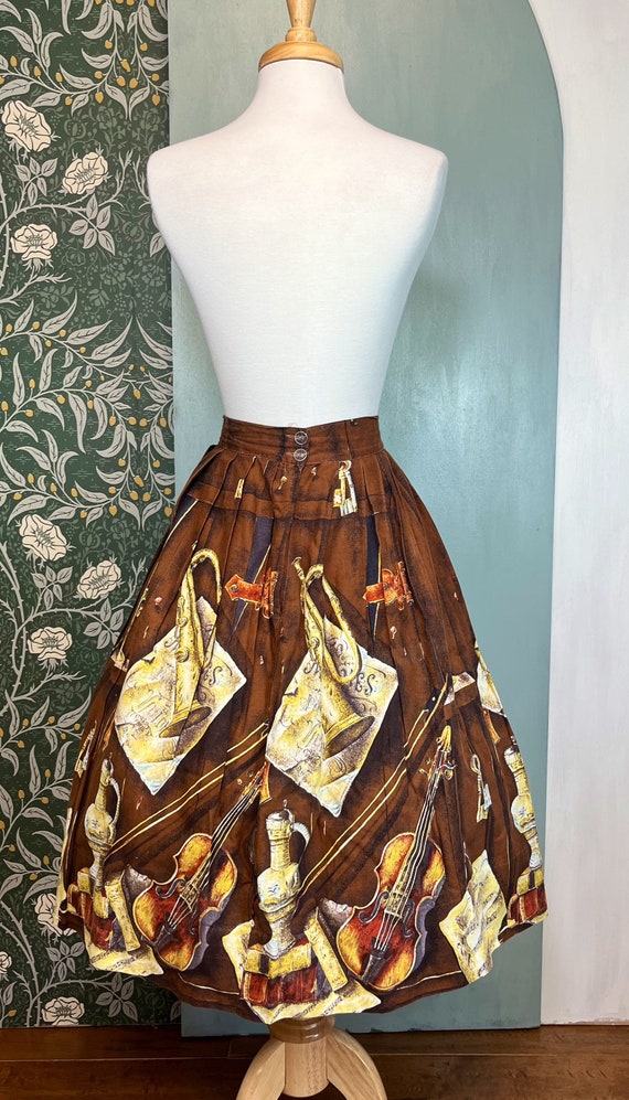 Vintage 1950’s Skirt 1950’s Novelty Print Full Sw… - image 5