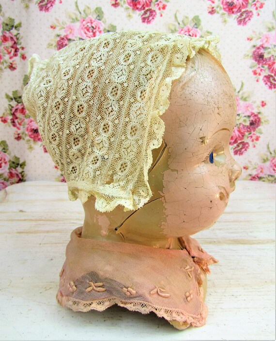 Antique Lace Baby Bonnet Antique Lace Baby Cap An… - image 5