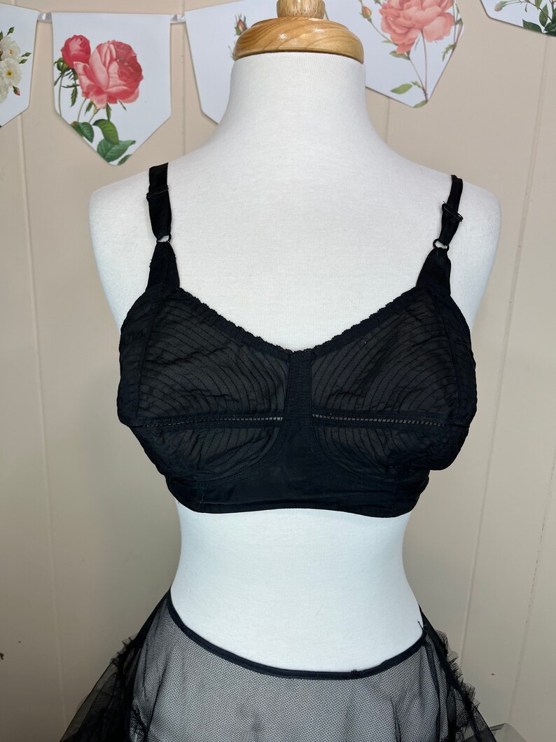Vintage Bullet Bra 1950's Black Bullet Bra by Helene of Etsy