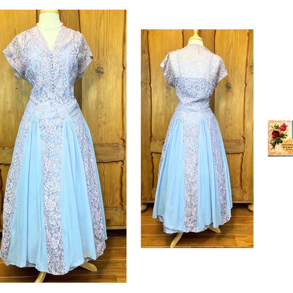 Vintage Formal Gown 1950’s Formal Lace Sweetheart Dress for Repair