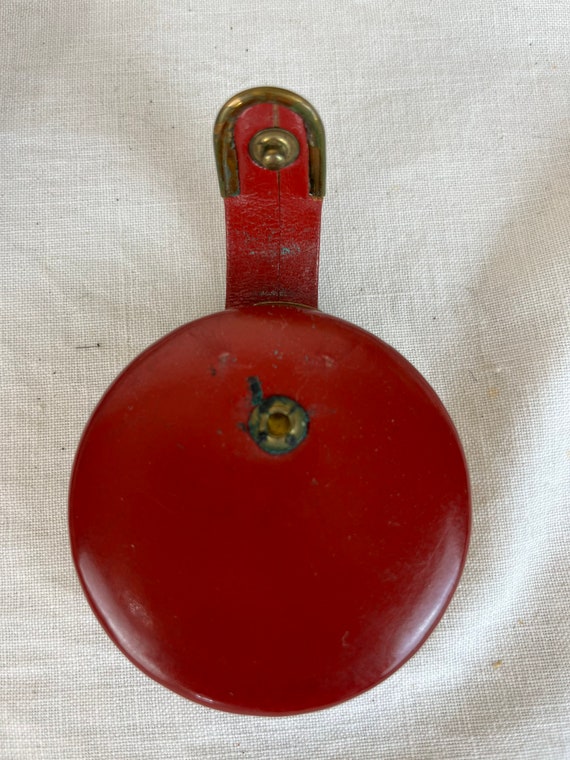 Vintage Red Leather Powder Compact 1930s Red Leat… - image 2