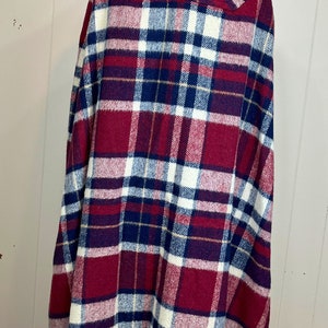 Vintage Plaid Wool Cape Women's Plaid Wool Cape Plaid Wool Cloak image 6