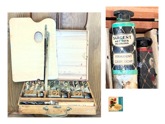 Vintage Paint Box 1950s Sargent Oil Paint Kit Vintage Artist Box 
