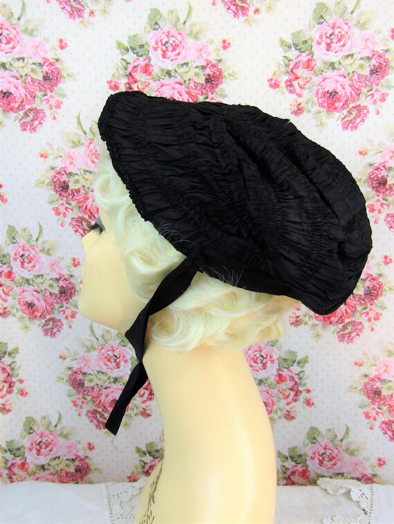 1870s Mourning Chapeau Antique Mourning Bonnet An… - image 7