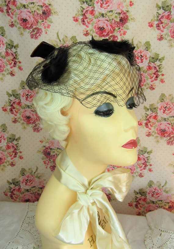 Vintage Fascinator 1950's Fur Headpiece Vintage F… - image 7