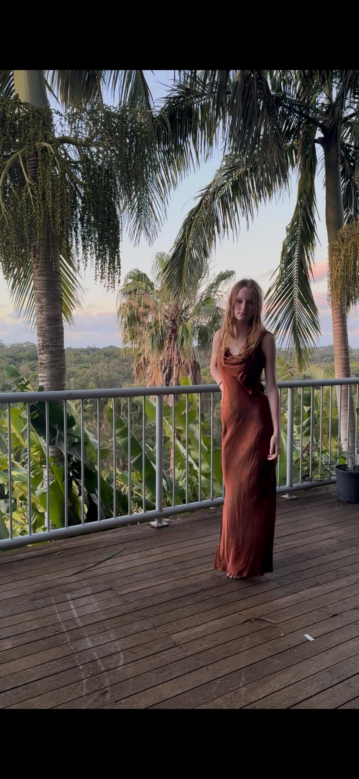 silk rust maxi dress Samira Maxi Dress