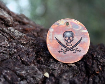 Pirate - Skull - Pet Tags - Pet ID Tag - Dog Tag - Skull and Crossbones - Custom Dog Tag - Personalized Dog Tag - Cat Tag - Jolly Roger