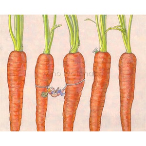 Carrot Fairy - Vegetable Spirit Series Illustration - Vegetable Art - Vegan Art - 10 x 13 Print - Fine Art Print - Wall Art