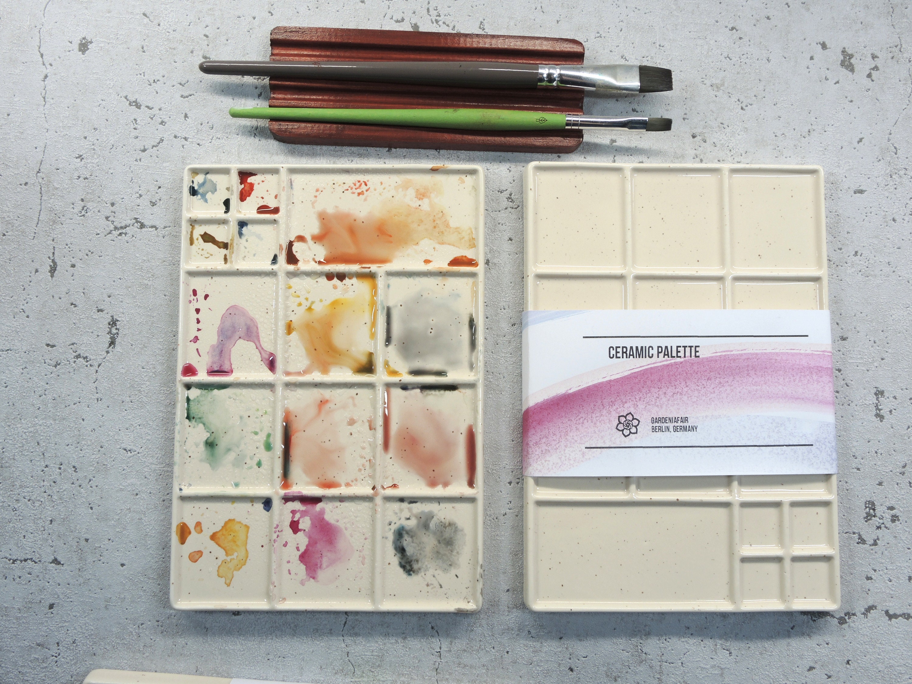 Palette d'aquarelle Plateau de peinture en porcelaine d'imitation