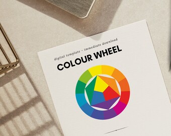 Colour Wheel: Digital Template with painting and printing instructions. Immediate download. US Letter and A4 sizes.