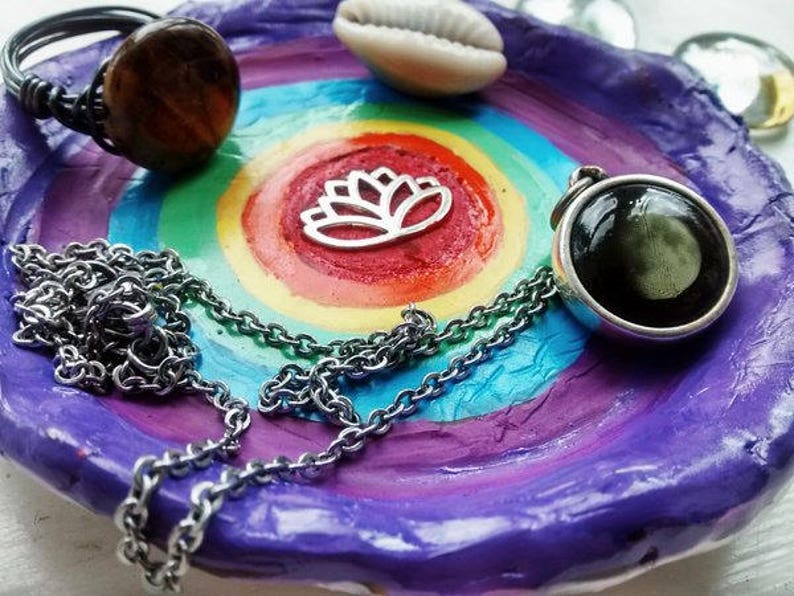 Lotus Flower Chakra Jewelry Plate-Jewelry Dish