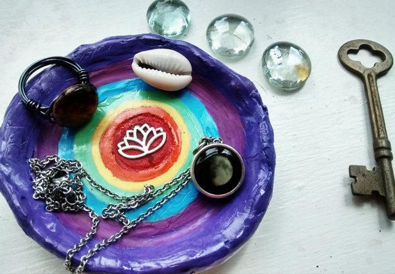 Lotus Flower Chakra Jewelry Plate-Jewelry Dish