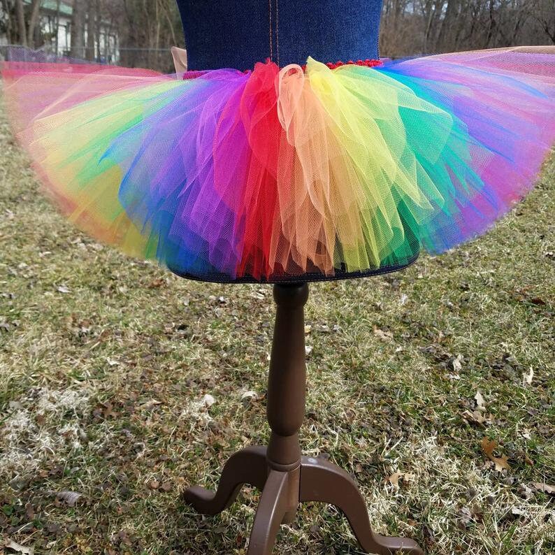 plus size rainbow tutu