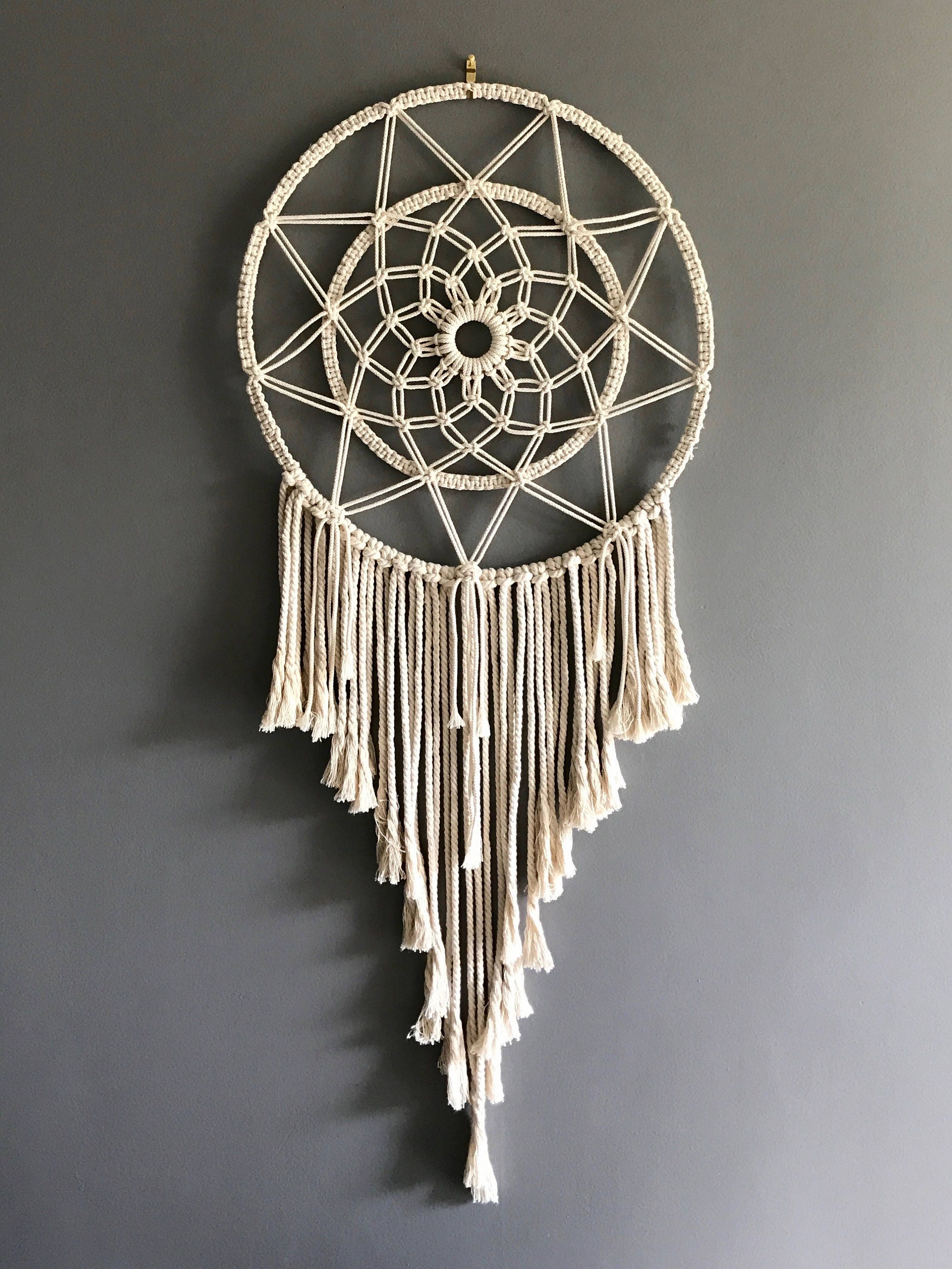 XL natural cotton macrame dream catcher Etsy