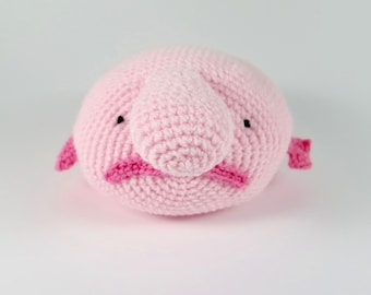 Blobfish plush amigurumi pattern - Bertha the Blobfish -  Easy crochet toy knitting patterns - Crochet amigurumi pattern for kids toy