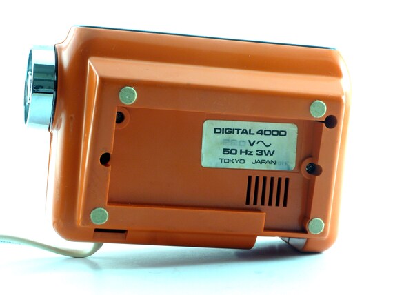 Japanese Vintage Flip Clock SANKYO Digital 4000/ Orange Alarm